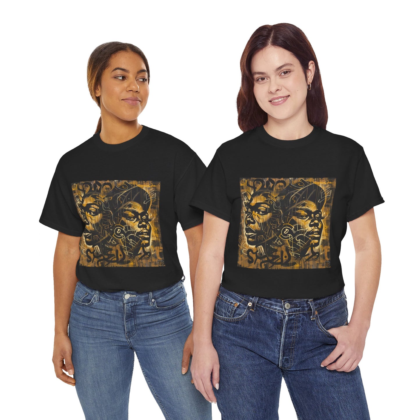 Golden Heritage Graphic Tee - Echoes of Ancestry