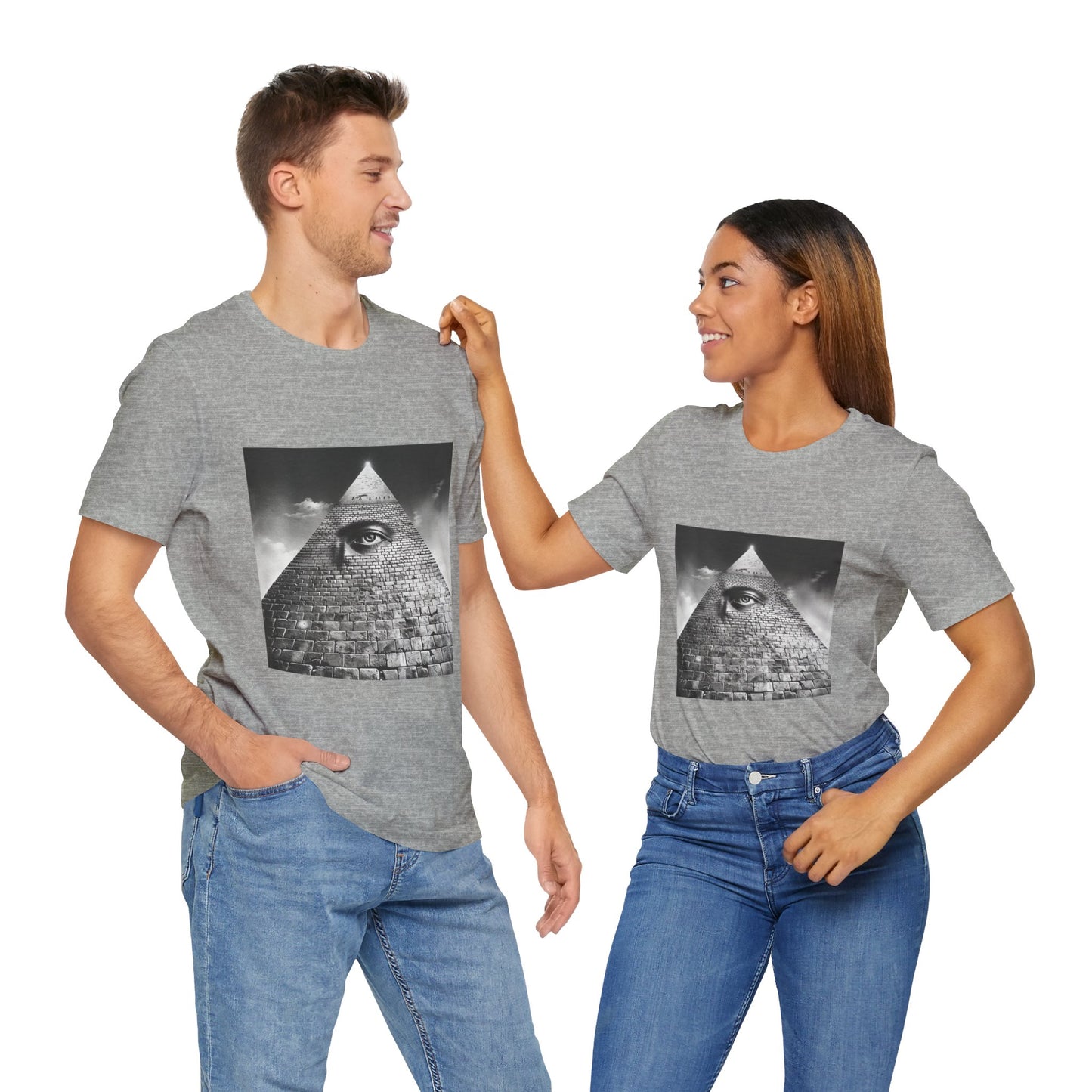 Enigmatic Pyramid Eye Monochrome Men's Tee