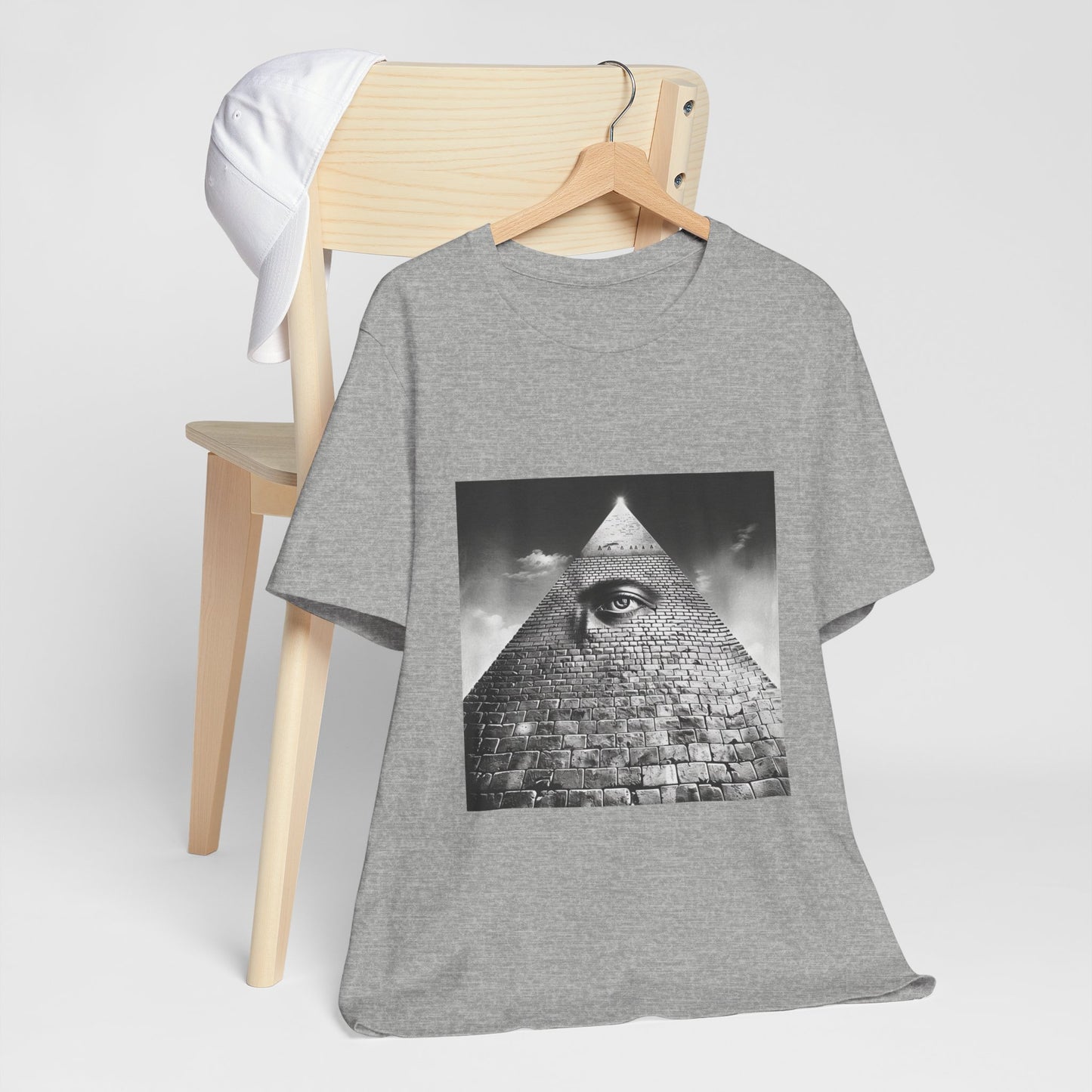 Enigmatic Pyramid Eye Monochrome Men's Tee