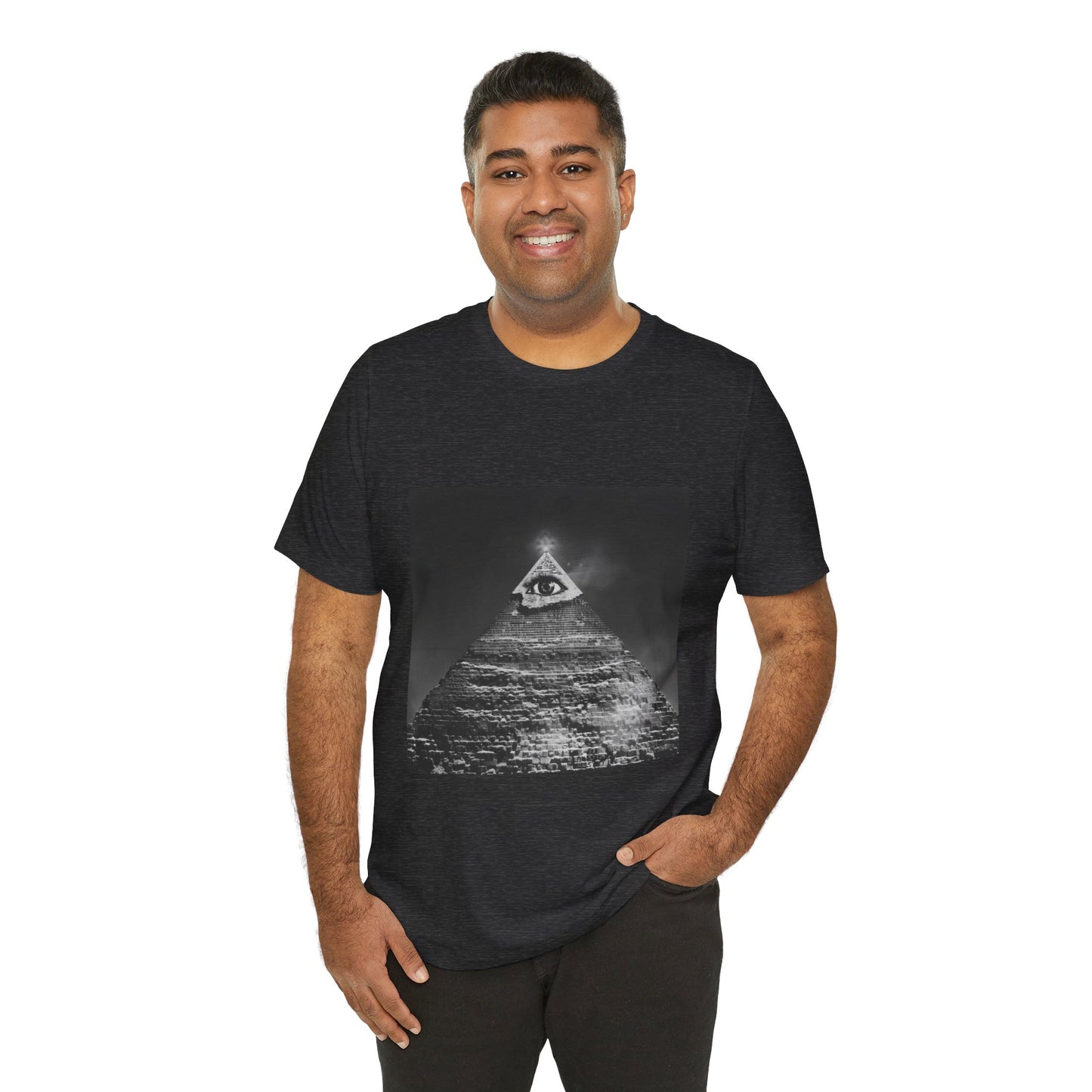 Illuminated Eye Pyramid Monochrome Graphic Tee