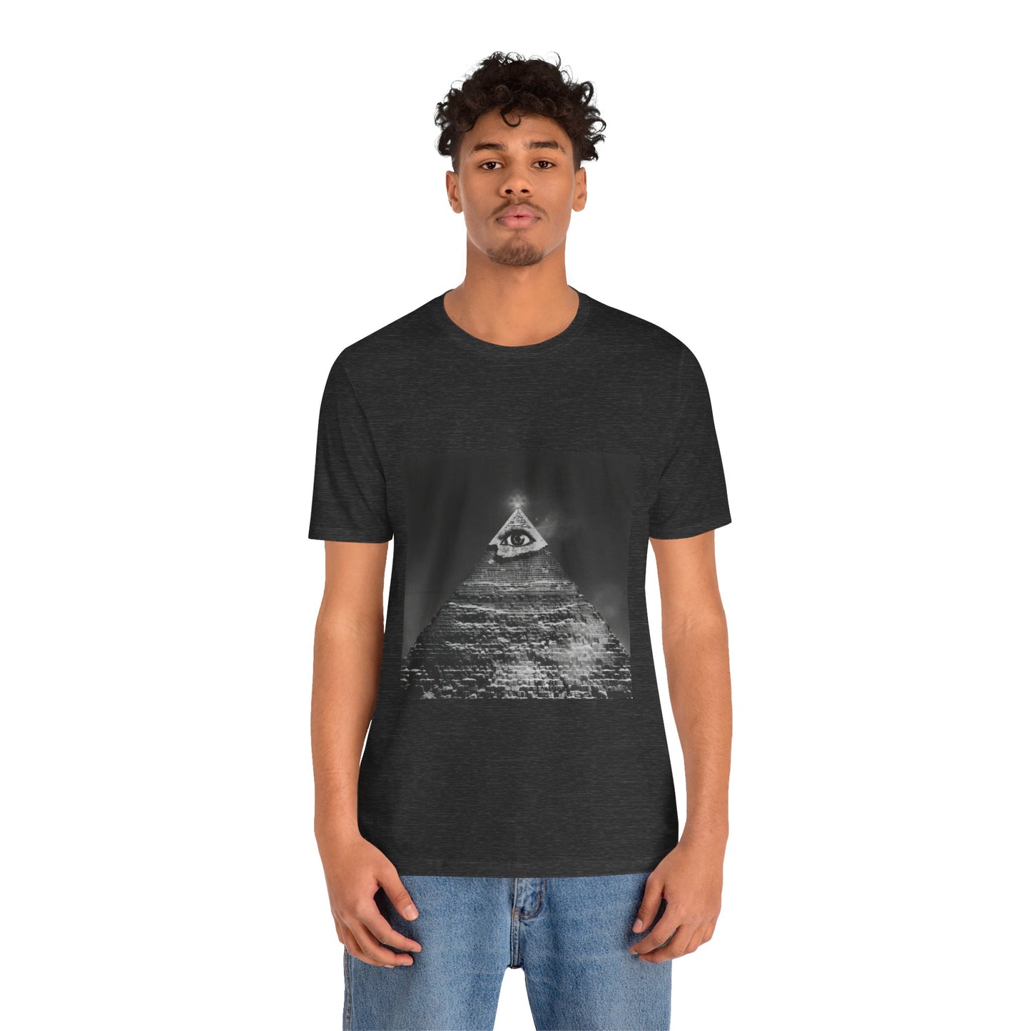 Illuminated Eye Pyramid Monochrome Graphic Tee