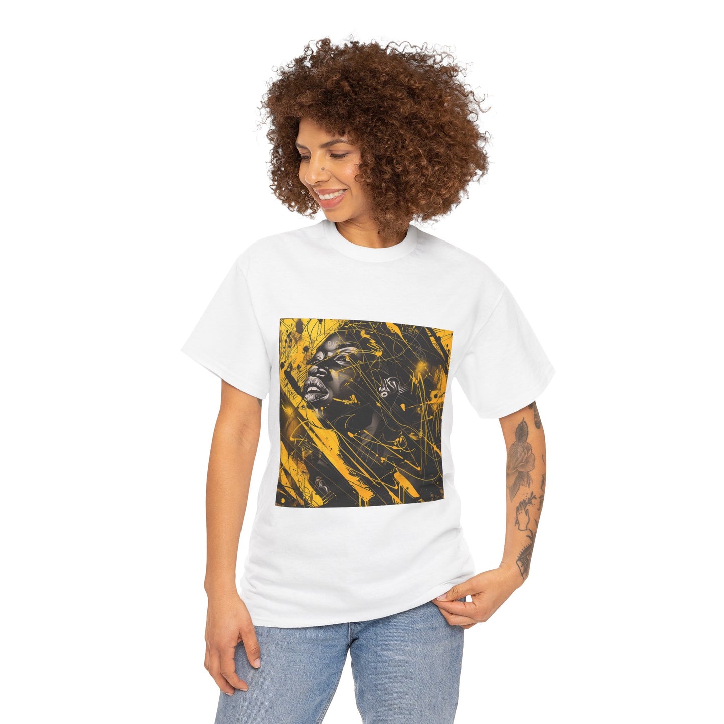 Golden Echoes Abstract Art Tee