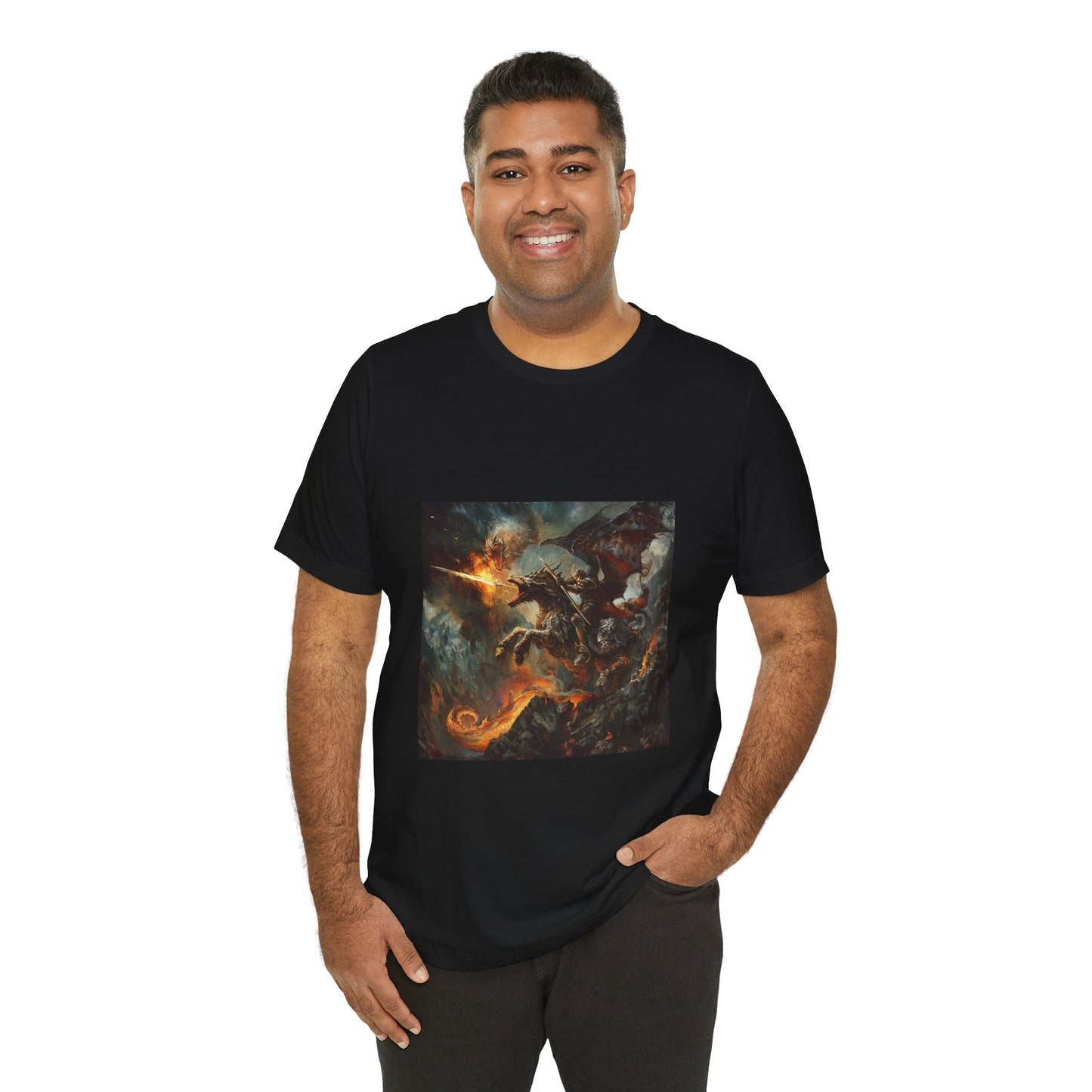 Fiery Dragon Unisex Jersey Tee - Soft Cotton Comfort