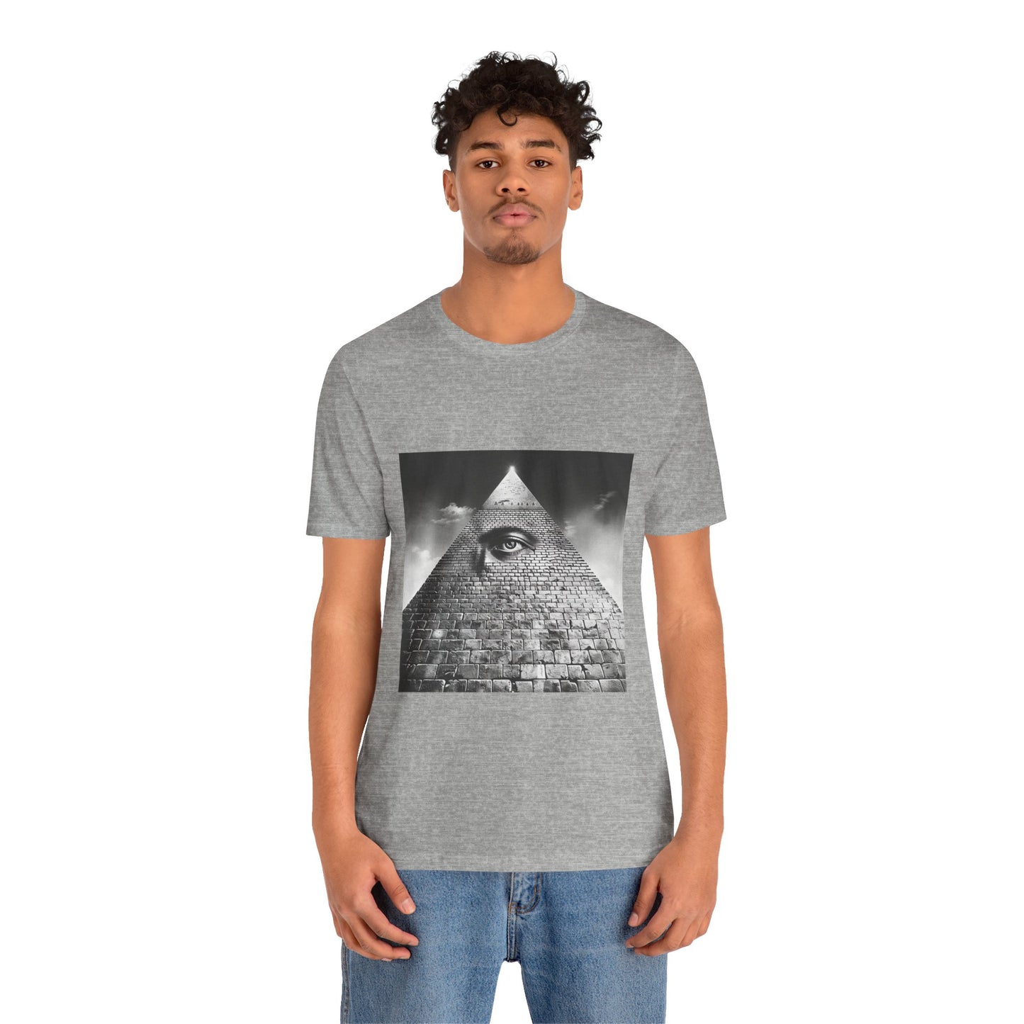 Enigmatic Pyramid Eye Monochrome Men's Tee