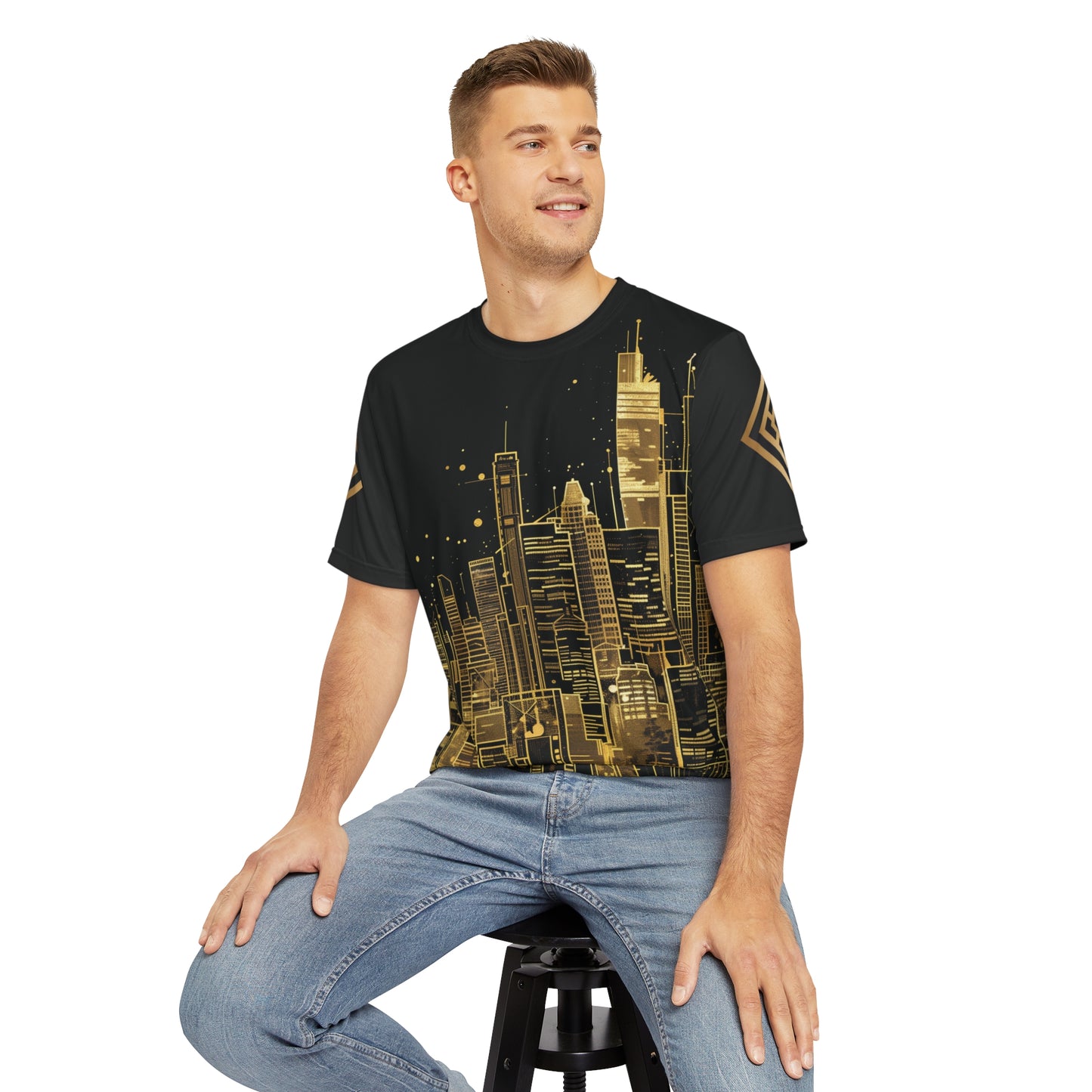 Golden Cityscape Men's Tee