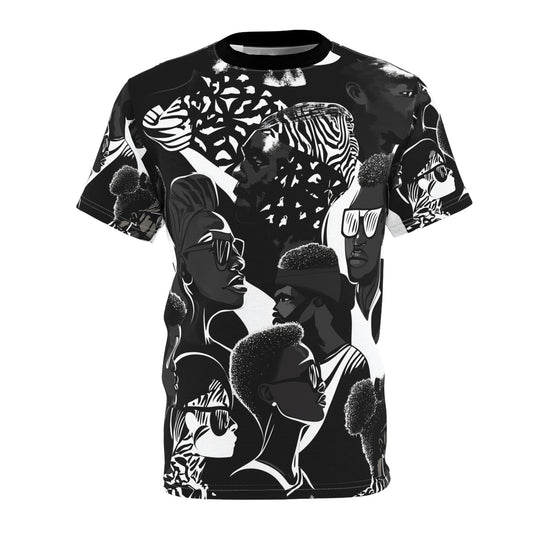 Monochrome Majesty: Contemporary Afro-Fusion Tee