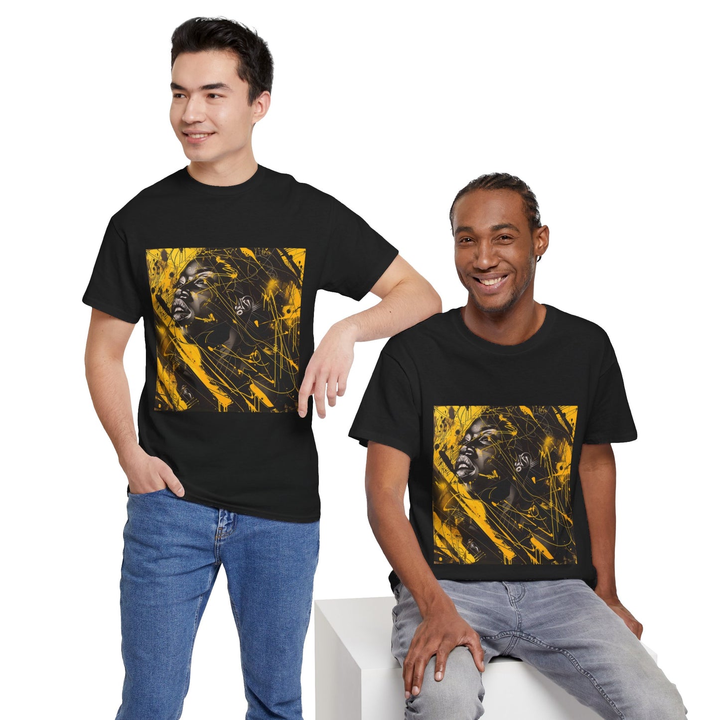 Golden Echoes Abstract Art Tee