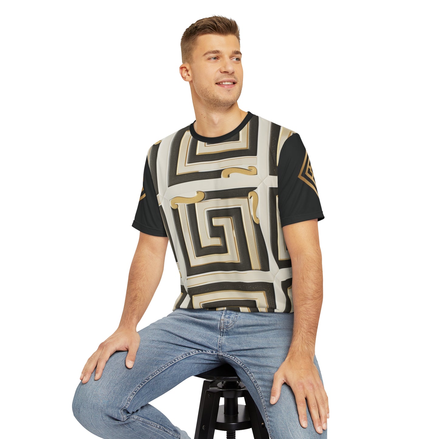 Men's Geometric Maze Tee - Modern & Stylish