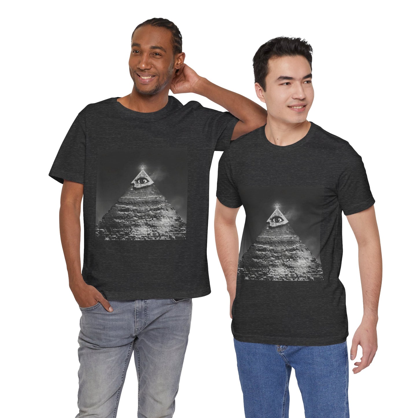 Illuminated Eye Pyramid Monochrome Graphic Tee