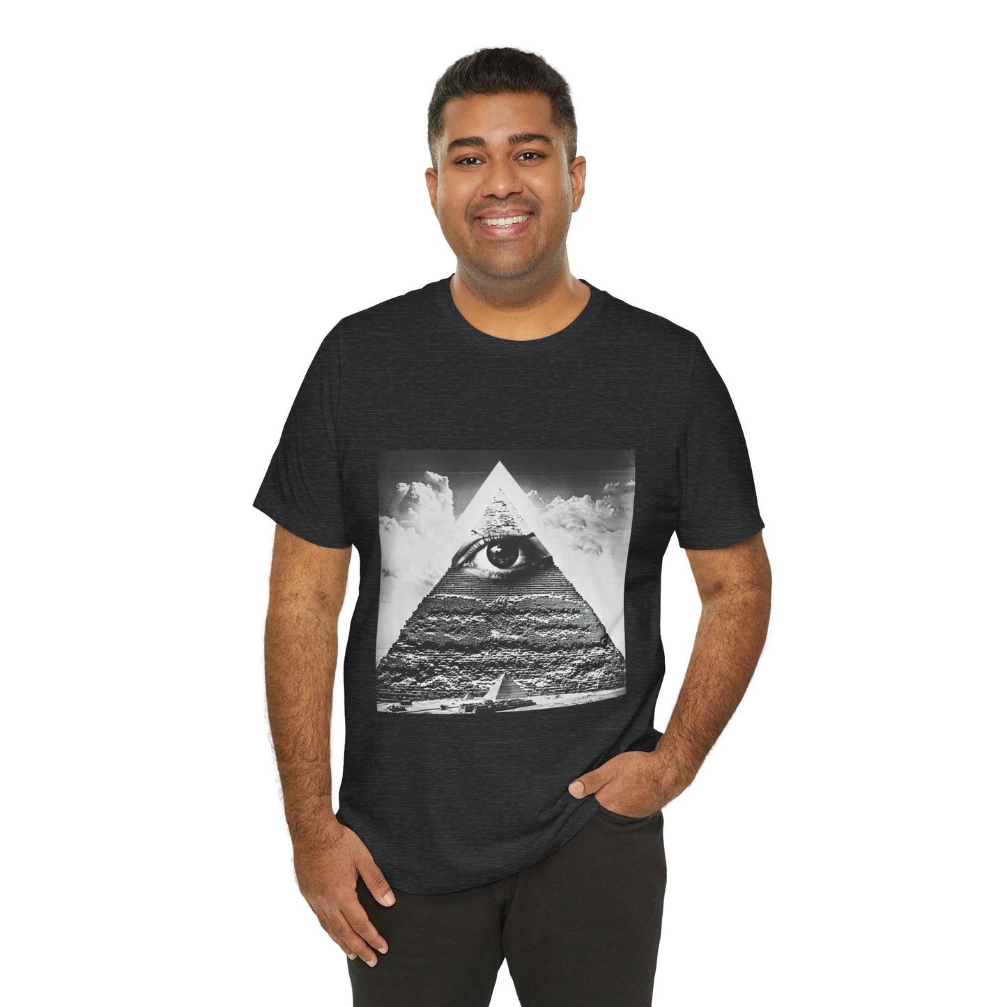 Triangular Mystic Eye Pyramid Casual Men's Tee