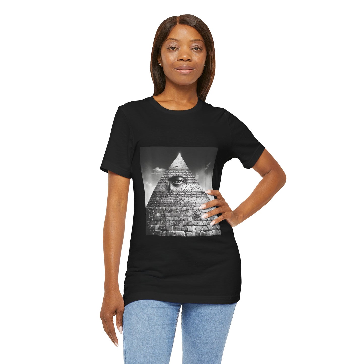 Enigmatic Pyramid Eye Monochrome Men's Tee