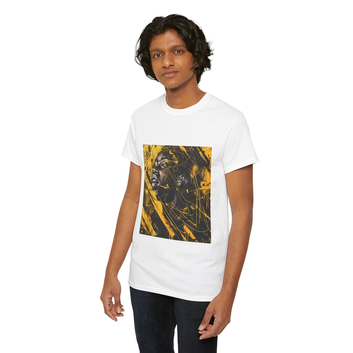 Golden Echoes Abstract Art Tee