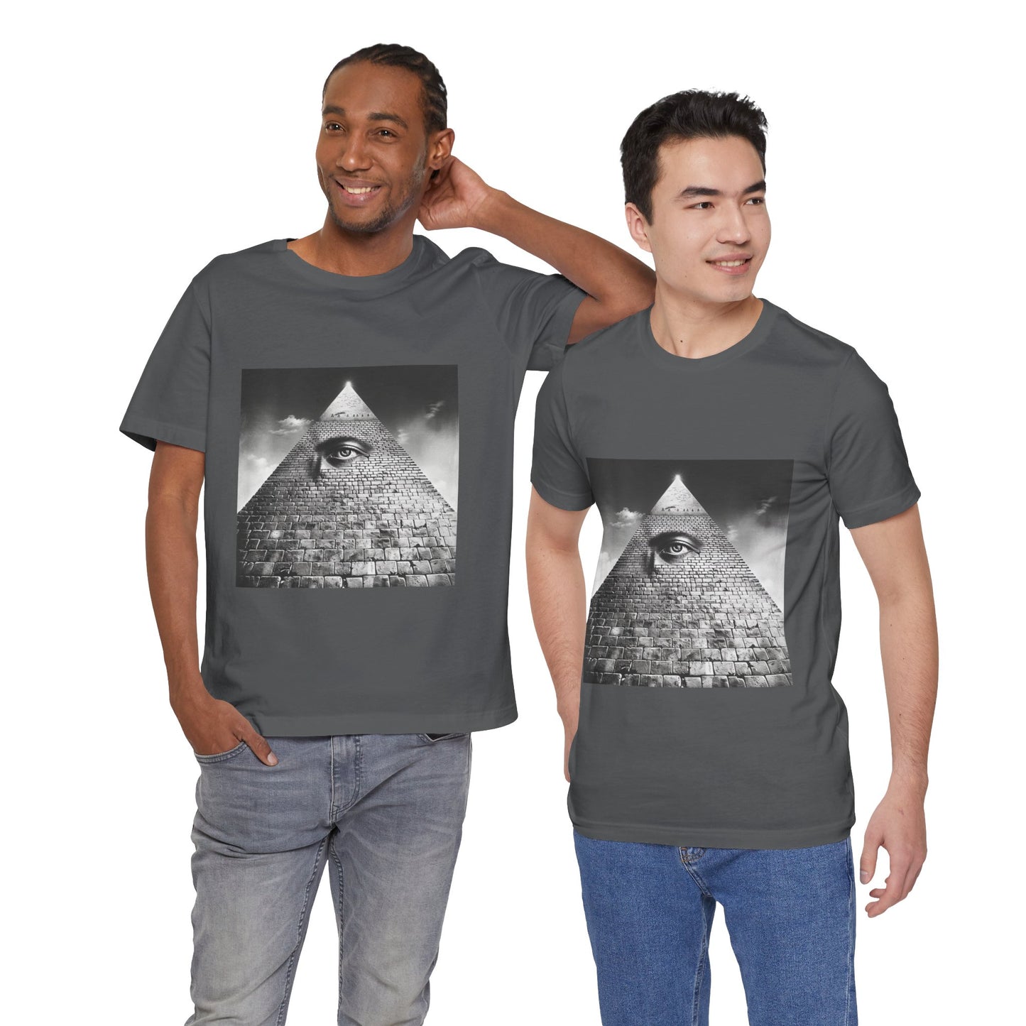 Enigmatic Pyramid Eye Monochrome Men's Tee