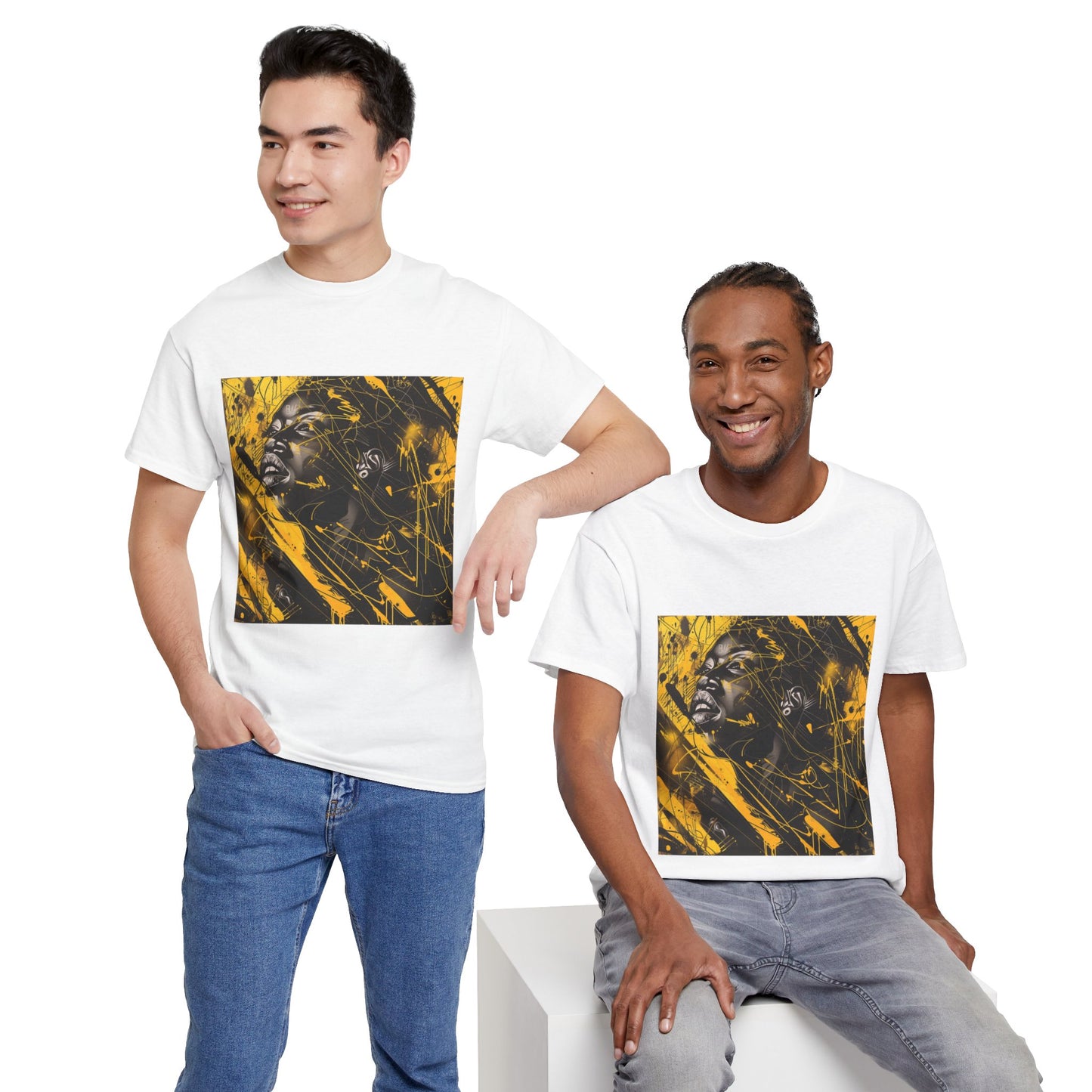 Golden Echoes Abstract Art Tee