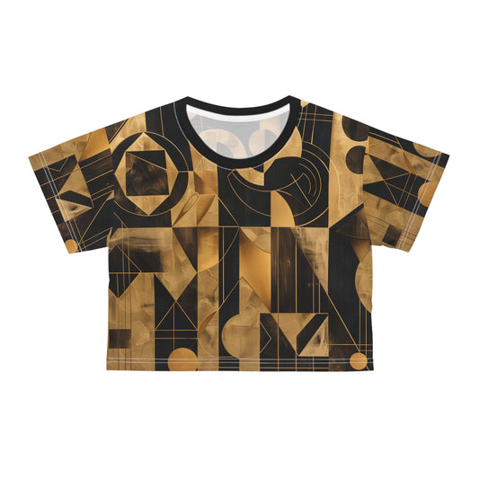 Golden Glimmer Crop Tee