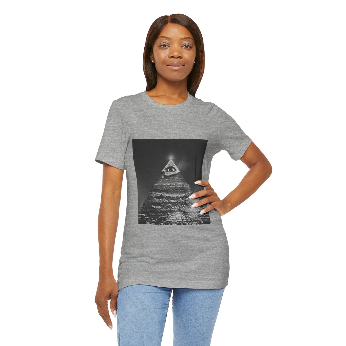 Illuminated Eye Pyramid Monochrome Graphic Tee