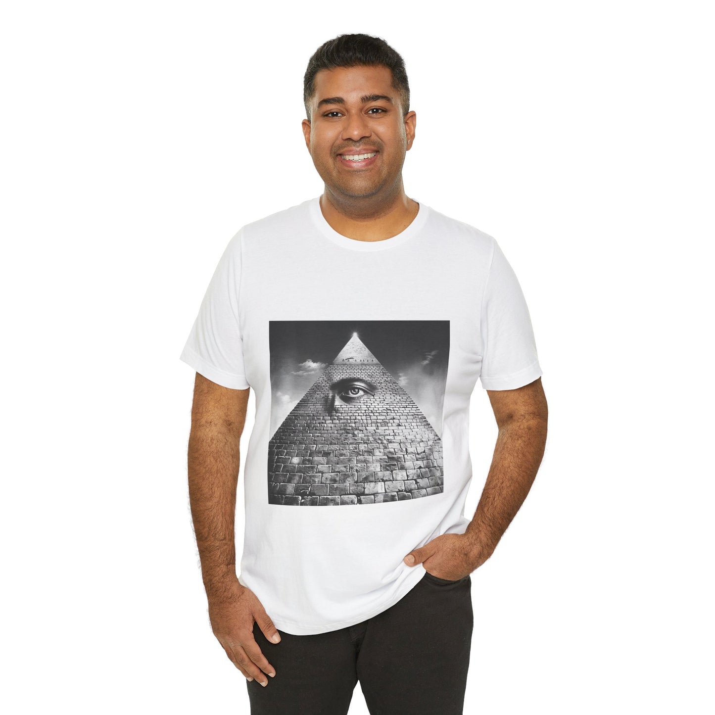 Enigmatic Pyramid Eye Monochrome Men's Tee