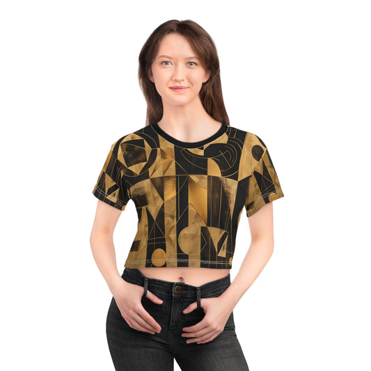 Golden Glimmer Crop Tee