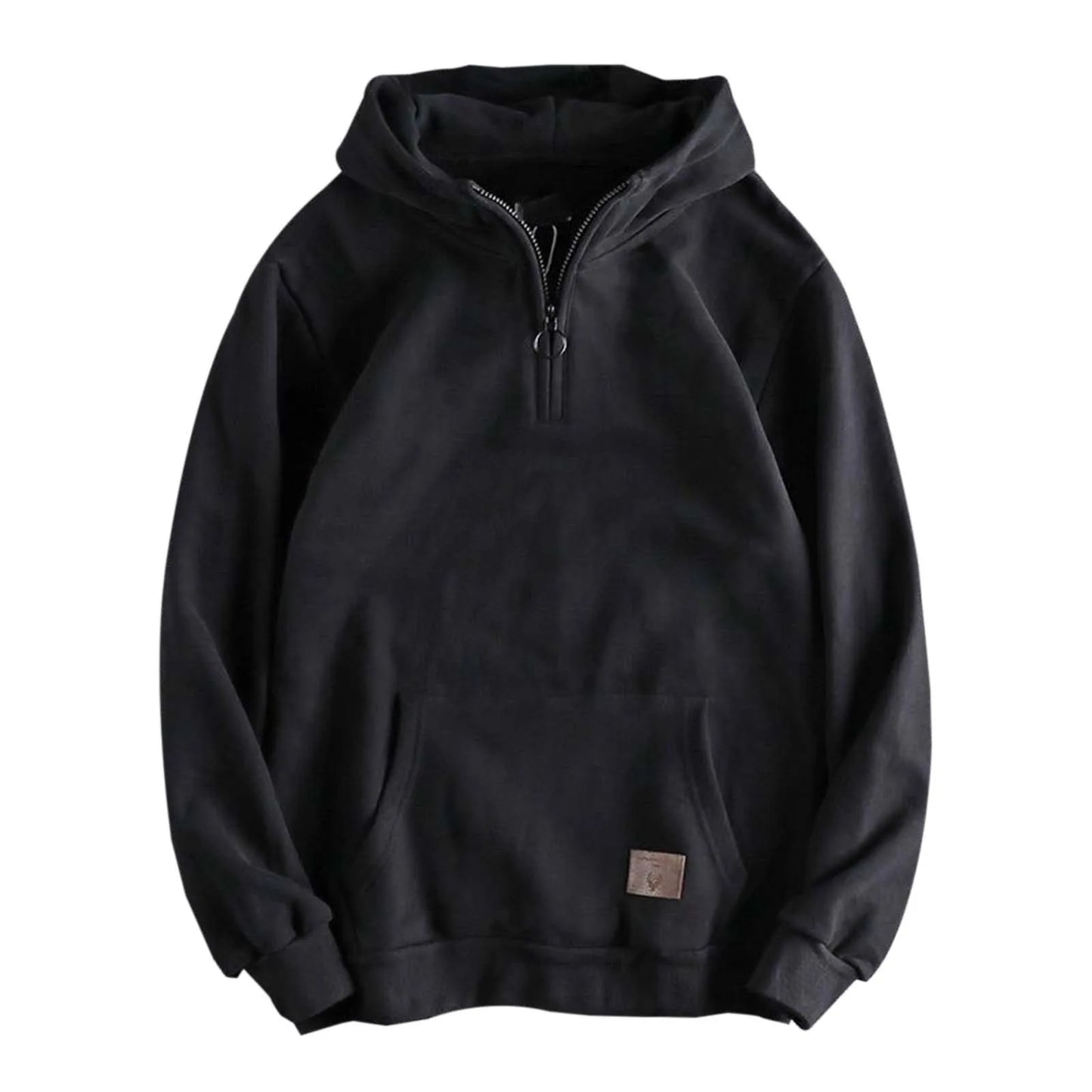 Urban Noir: Sleek Zip-Up Hoodie