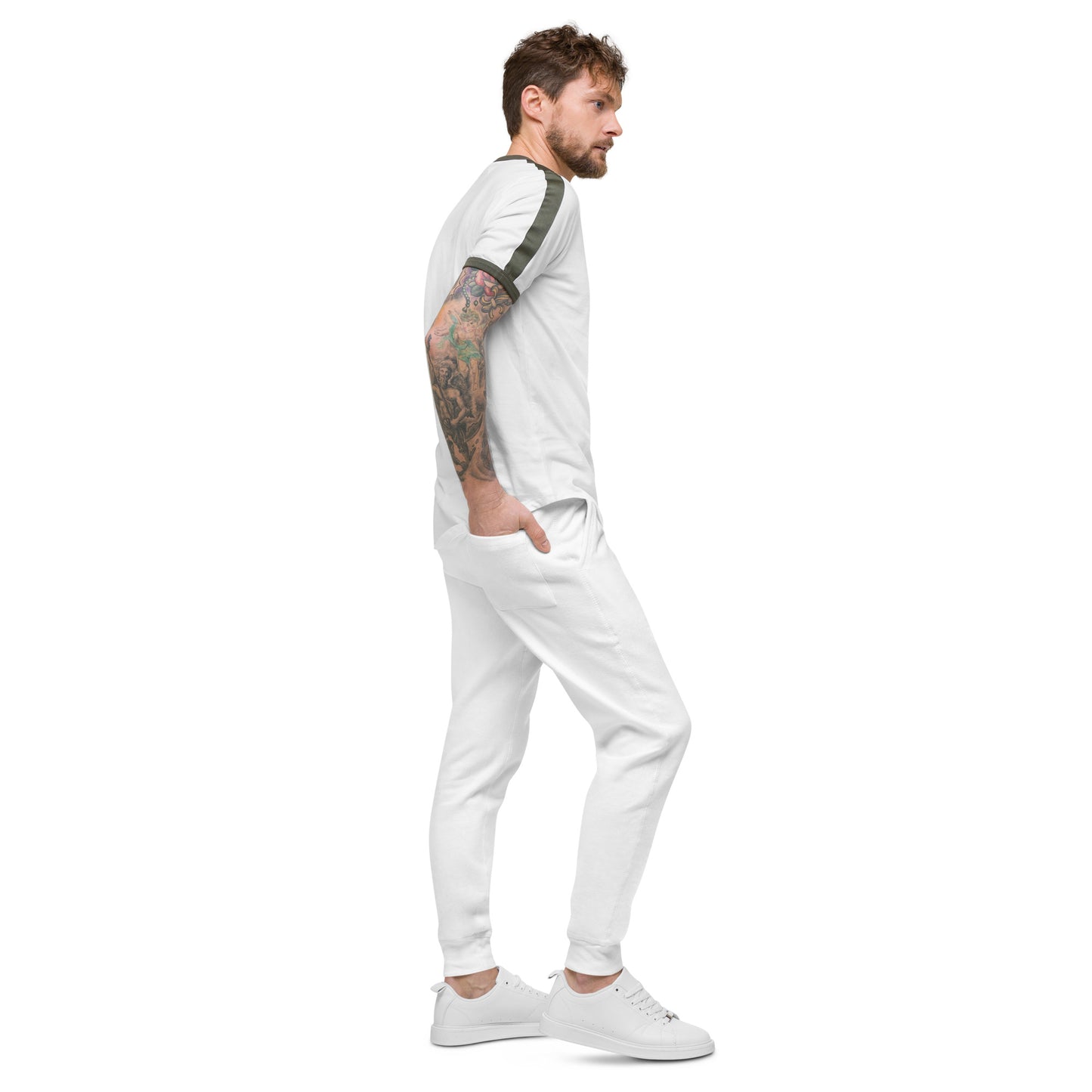 Men's fleece sweatpants (white)