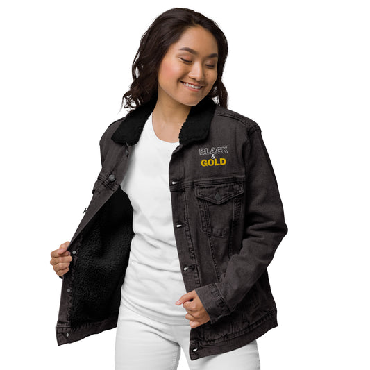Women's denim sherpa jacket